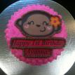 Girly Monkey Birthday Cake